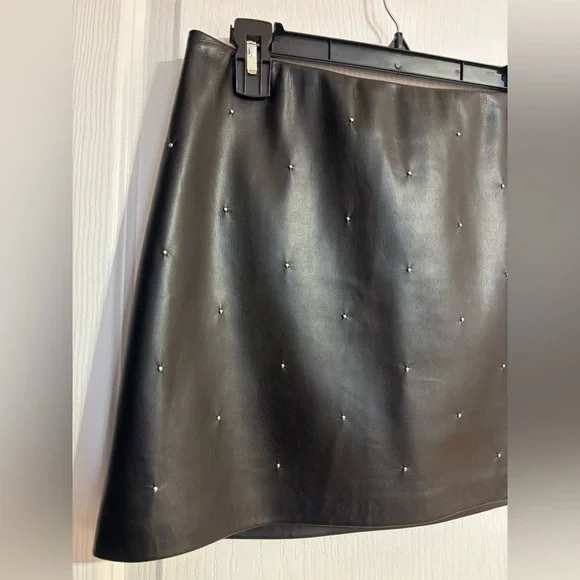 Revolve House of Harlow 1960 Faux Leather Mini Studded Black Skirt Size Small - Picture 3 of 6